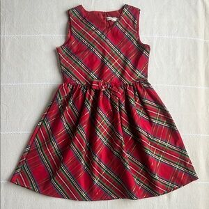 Nanette Kids Red Green & Gold Plaid Sleeveless Dress 🎄